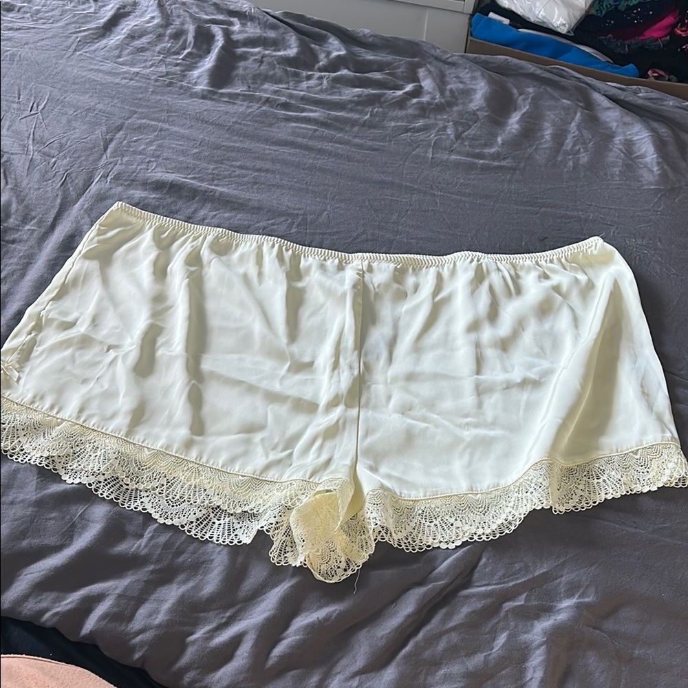 Yellow lace pj shorts